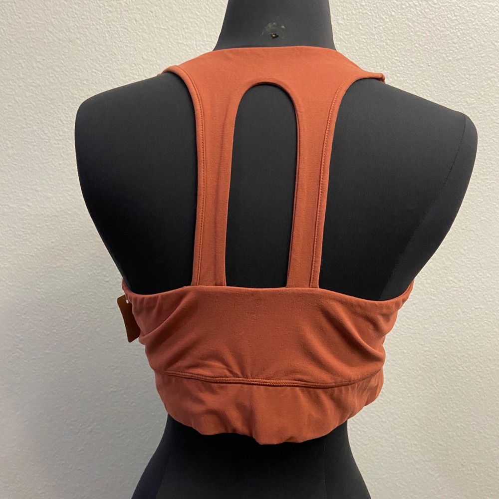 Women Activewear Butter Soft Sports Bra Racerback Workout Top Copper Size L NWOT